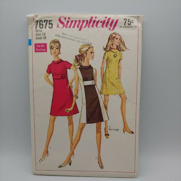 Simplicity Womens Miss 7675 Size 16 Bust 38 Uncut Sewing Pattern - Picture 2 of 4